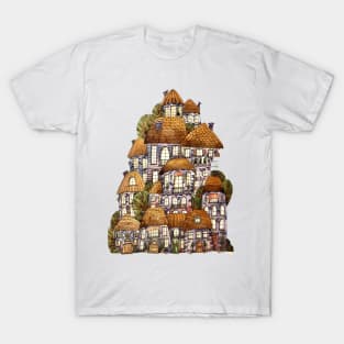 Whimsical Houses Abstract T-Shirt